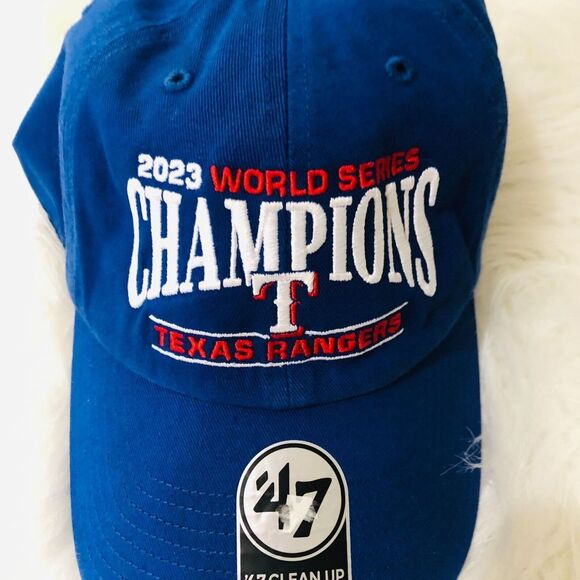 47 Rangers 23 MLB World Series Champs Clean Up Cap Texas Rangers Blue One Size - Picture 4 of 7